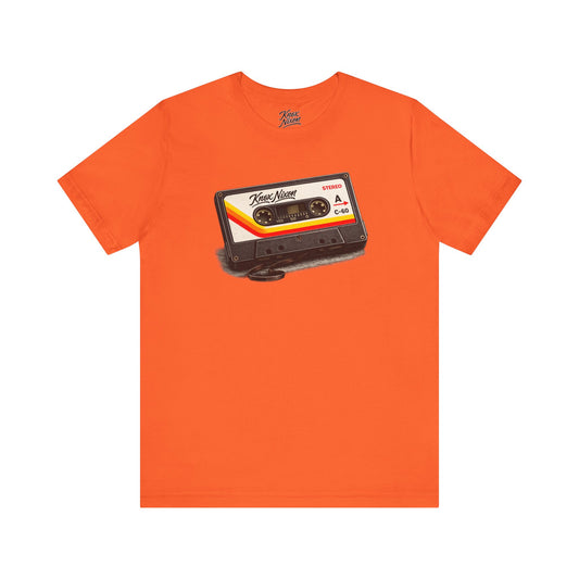 Knox Nixon SIDE A vintage cassette tape graphic T-shirt in orange