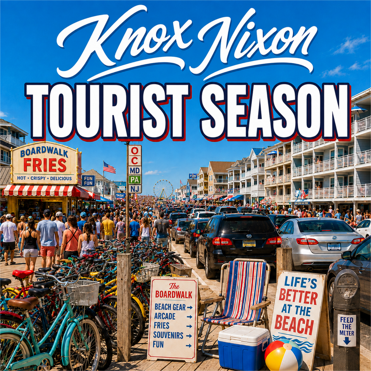 Knox Nixon Tourist Season beach-town graphic T-shirt collection