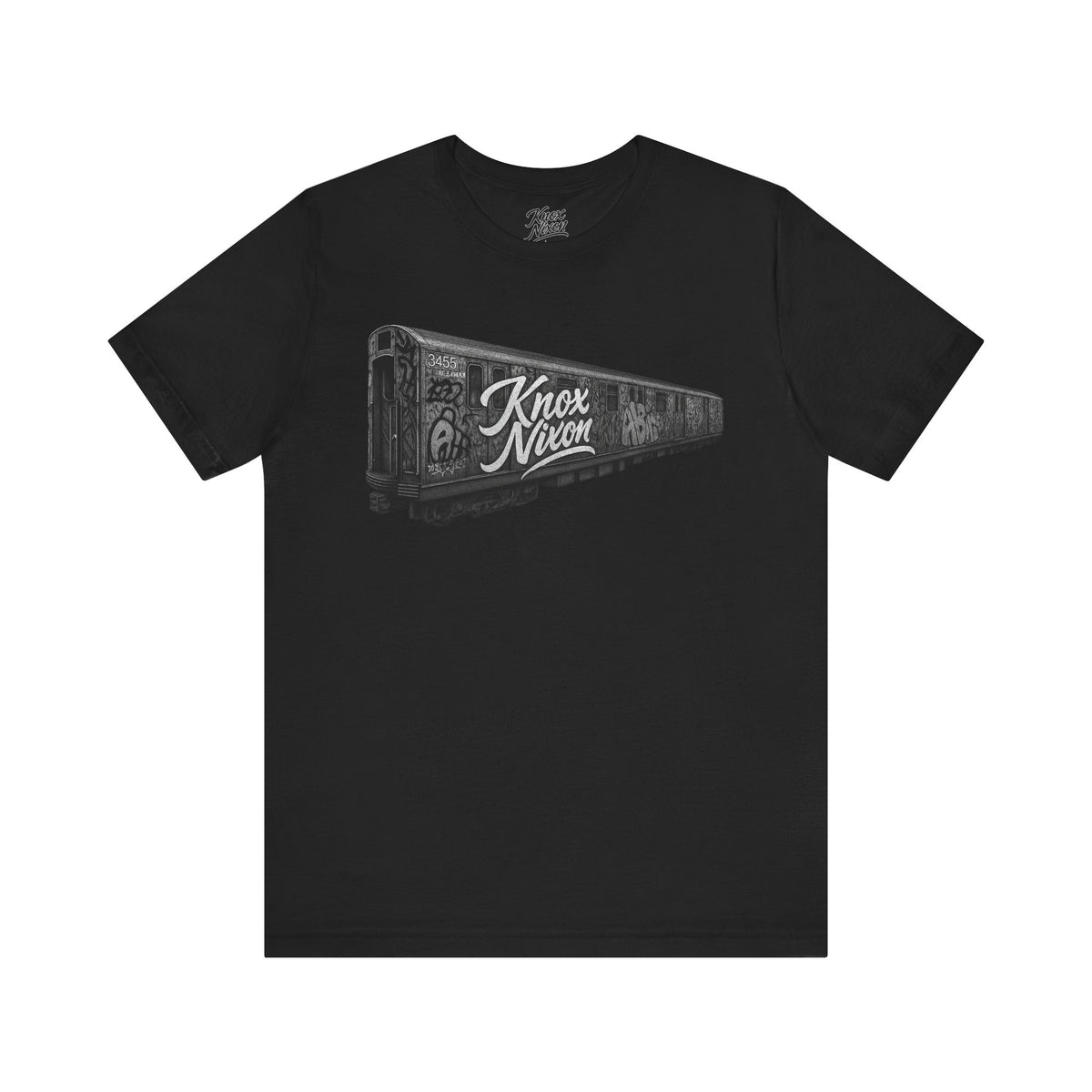 Knox Nixon 1st Stop graffiti subway train graphic T-shirt in black