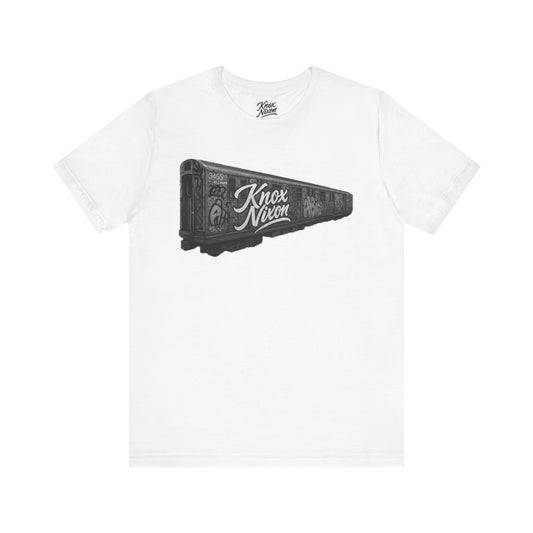 Knox Nixon 1st Stop graffiti subway train graphic T-shirt in white