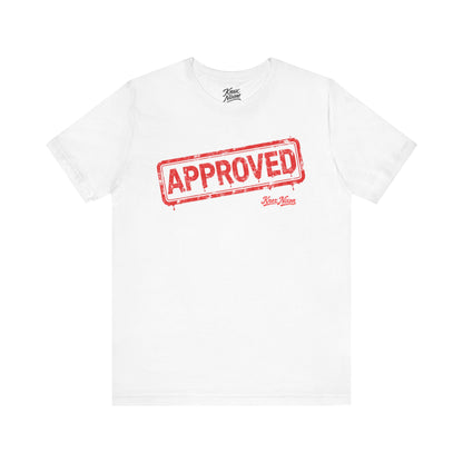 Knox Nixon APPROVED distressed red rubber stamp T-shirt in white
