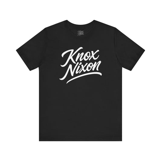 Knox Nixon Classic Stacked Logo graphic T-shirt in black
