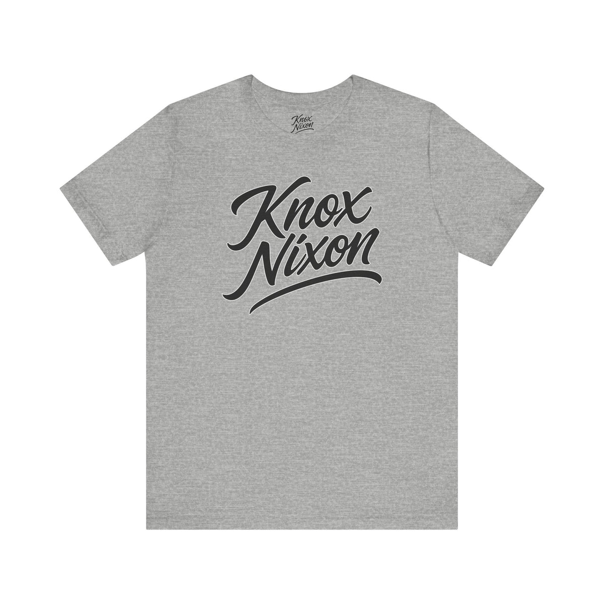 Knox Nixon Classic Stacked Logo Dark graphic T-shirt in athletic heather