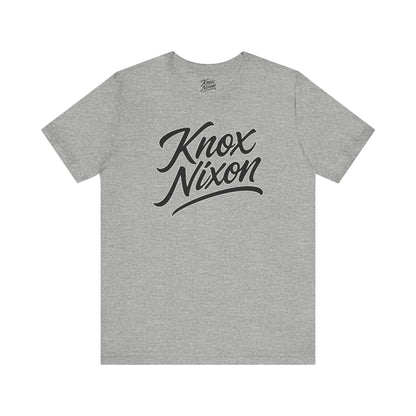 Knox Nixon Classic Stacked Logo Dark graphic T-shirt in athletic heather