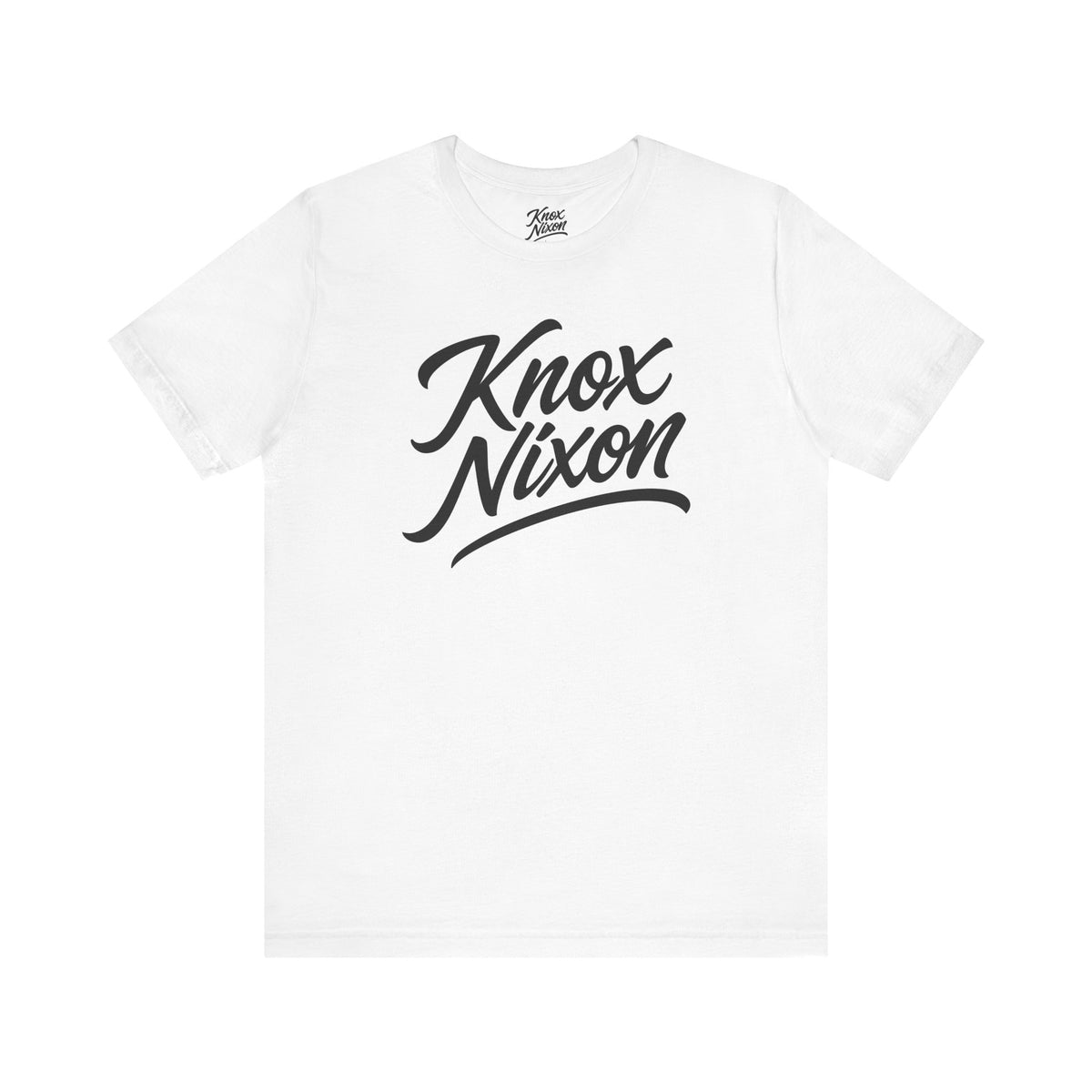 Knox Nixon Classic Stacked Logo Dark graphic T-shirt in white