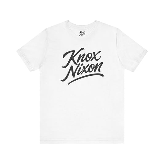Knox Nixon Classic Stacked Logo Dark graphic T-shirt in white