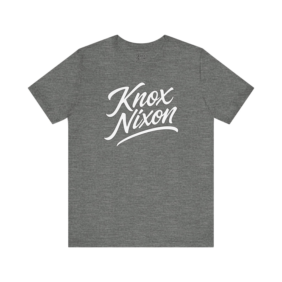 Knox Nixon Classic Stacked Logo graphic T-shirt in light grey
