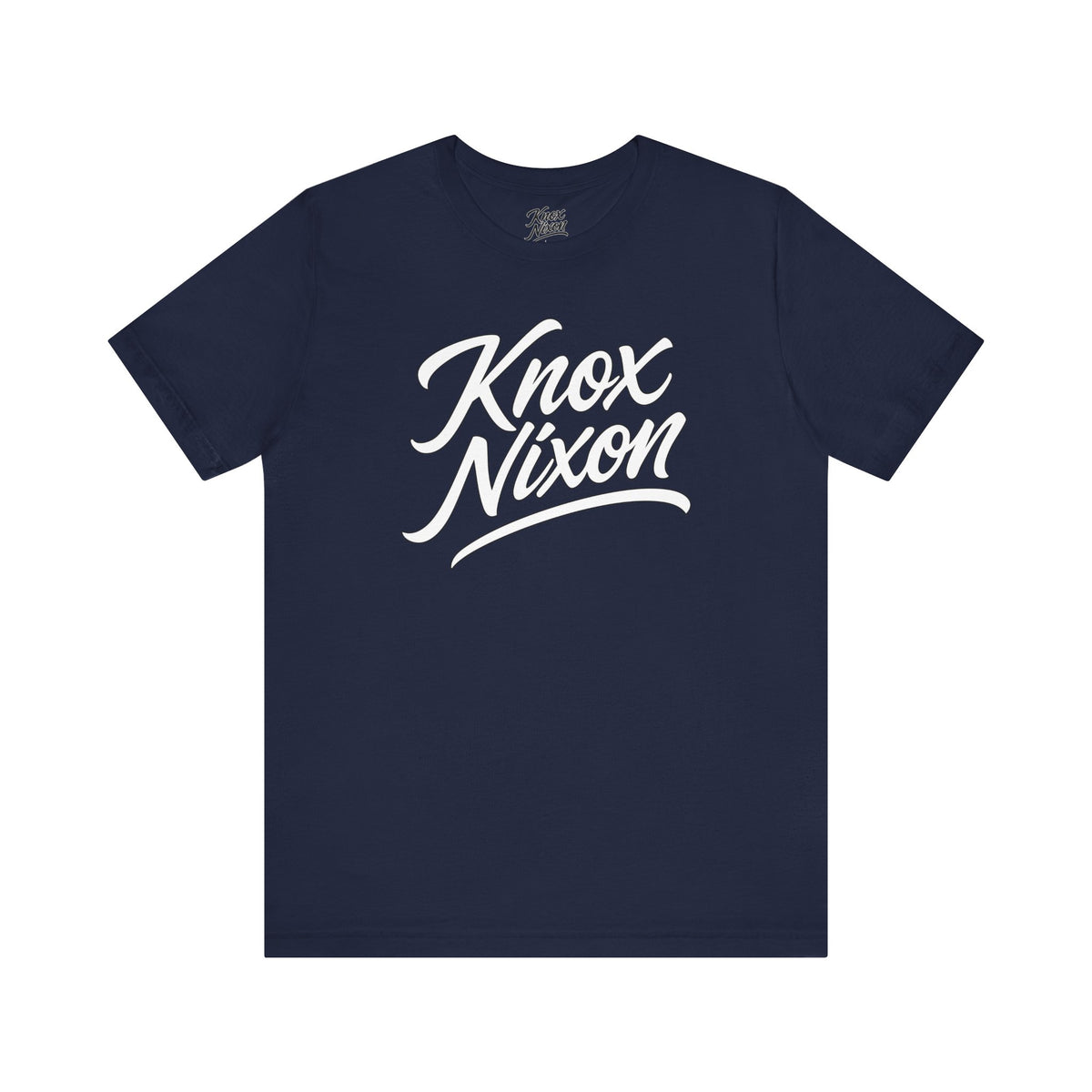 Knox Nixon Classic Stacked Logo graphic T-shirt in navy