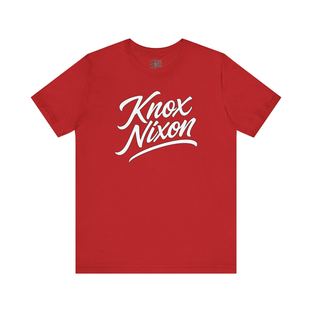 Knox Nixon Classic Stacked Logo graphic T-shirt in red
