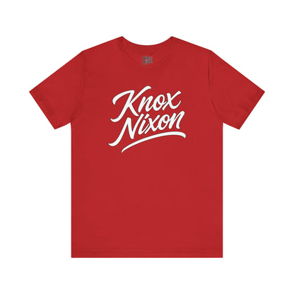 Knox Nixon Classic Stacked Logo graphic T-shirt in red
