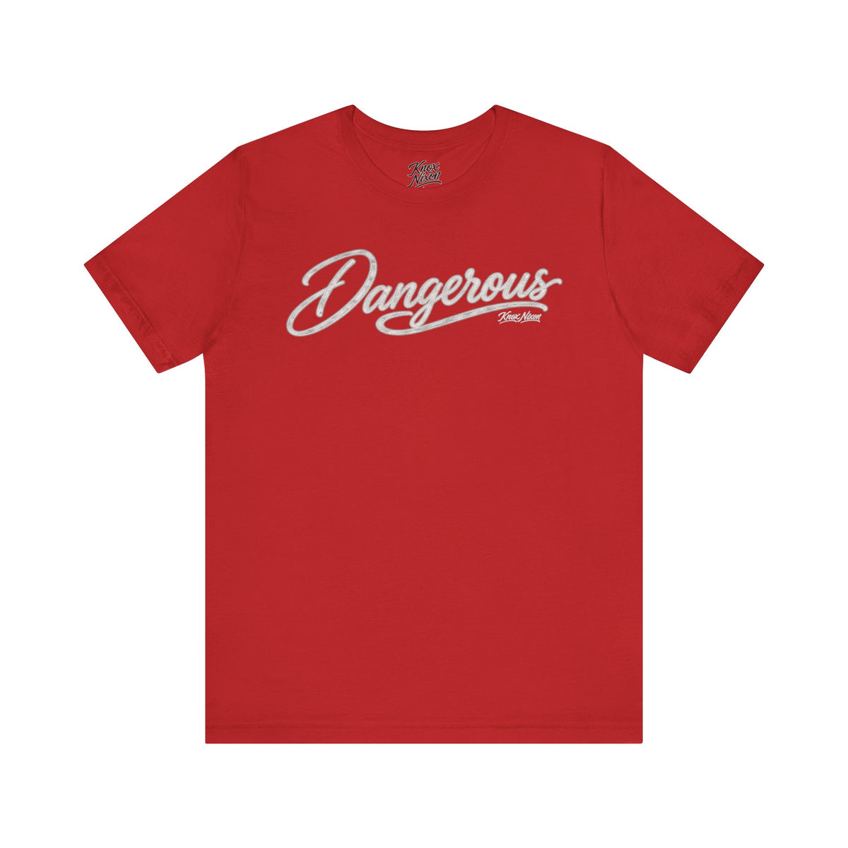 Knox Nixon DANGEROUS vintage script T-shirt in red