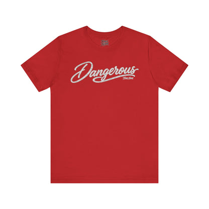Knox Nixon DANGEROUS vintage script T-shirt in red