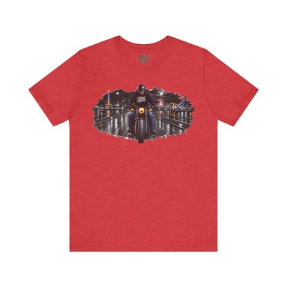 Knox Nixon DEAD OF SUMMER boardwalk motorcycle graphic T-shirt in heather red