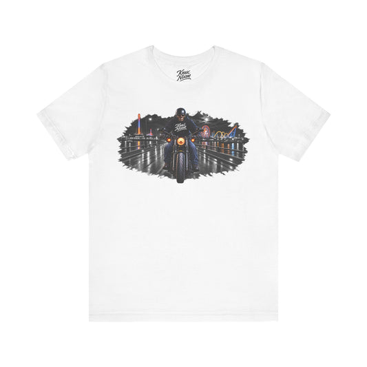 Knox Nixon DEAD OF SUMMER Ocean City skull rider graphic T-shirt in white