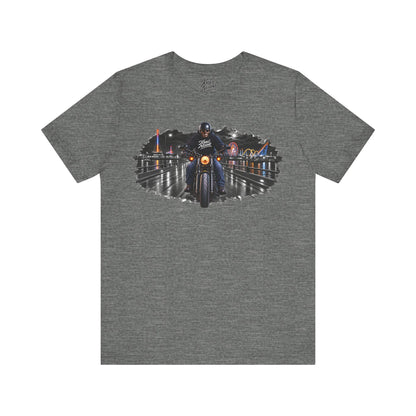 Knox Nixon DEAD OF SUMMER skull rider boardwalk graphic T-shirt in deep heather