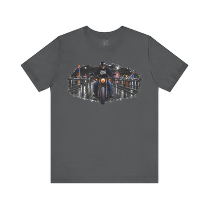 Knox Nixon DEAD OF SUMMER skull rider motorcycle graphic T-shirt in asphalt