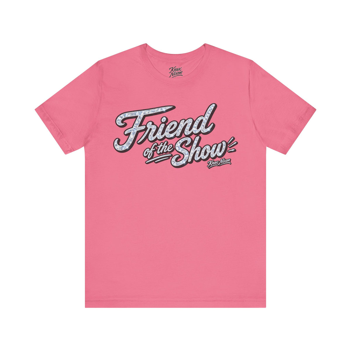 Knox Nixon FRIEND OF THE SHOW script graphic T-shirt in pink