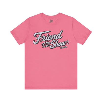 Knox Nixon FRIEND OF THE SHOW script graphic T-shirt in pink
