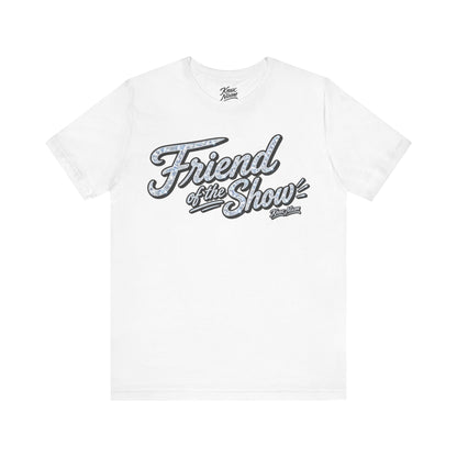 Knox Nixon FRIEND OF THE SHOW script graphic T-shirt in white