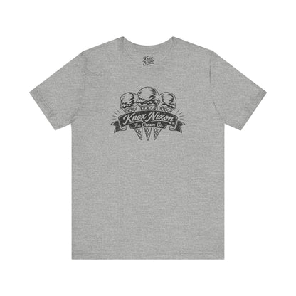 Knox Nixon Ice Cream Co. three ice cream cone graphic T-shirt in athletic heather grey