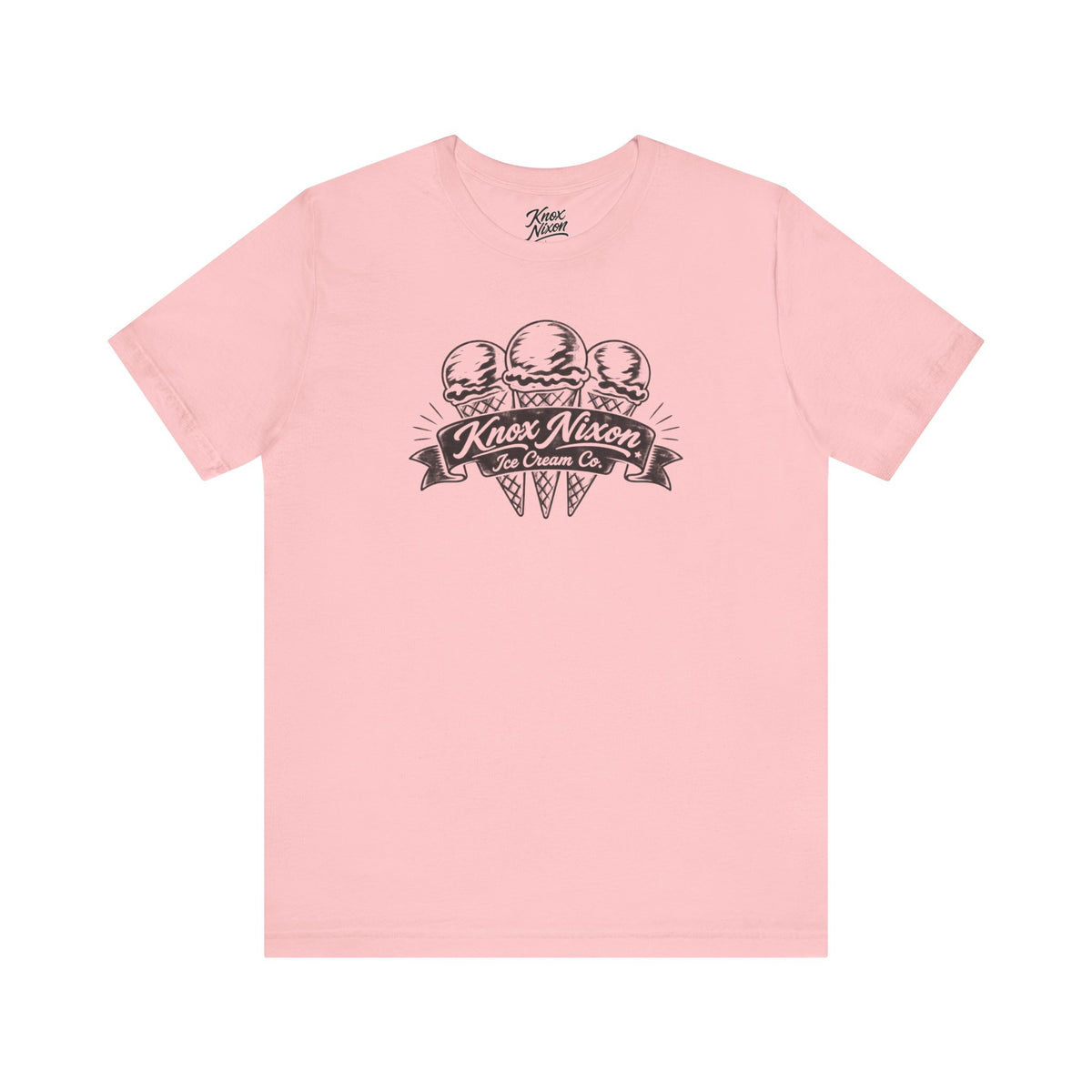 Knox Nixon Ice Cream Co. vintage ice cream graphic T-shirt in pink