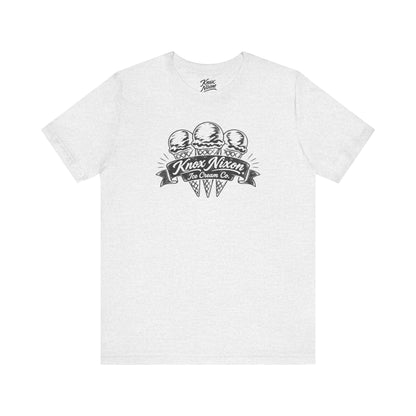 Knox Nixon Ice Cream Co. retro ice cream cone graphic T-shirt in ash