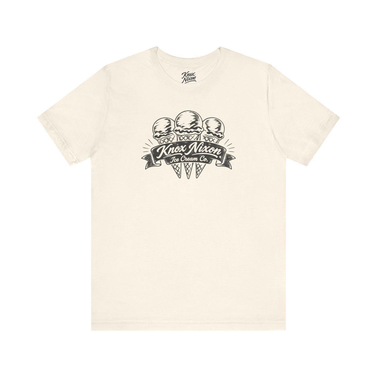 Knox Nixon Ice Cream Co. vintage ice cream shop graphic T-shirt in natural