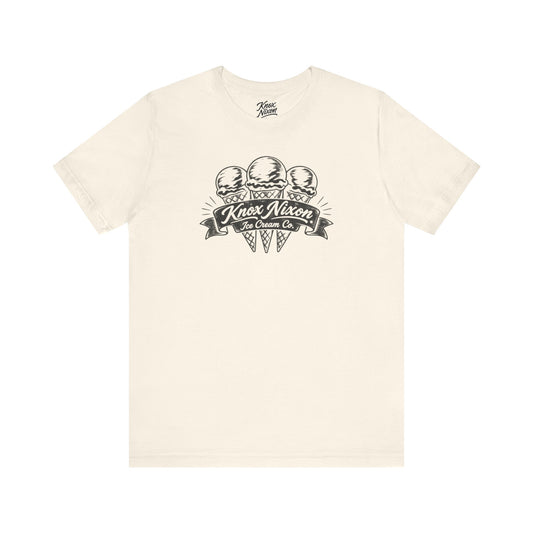 Knox Nixon Ice Cream Co. vintage ice cream shop graphic T-shirt in natural