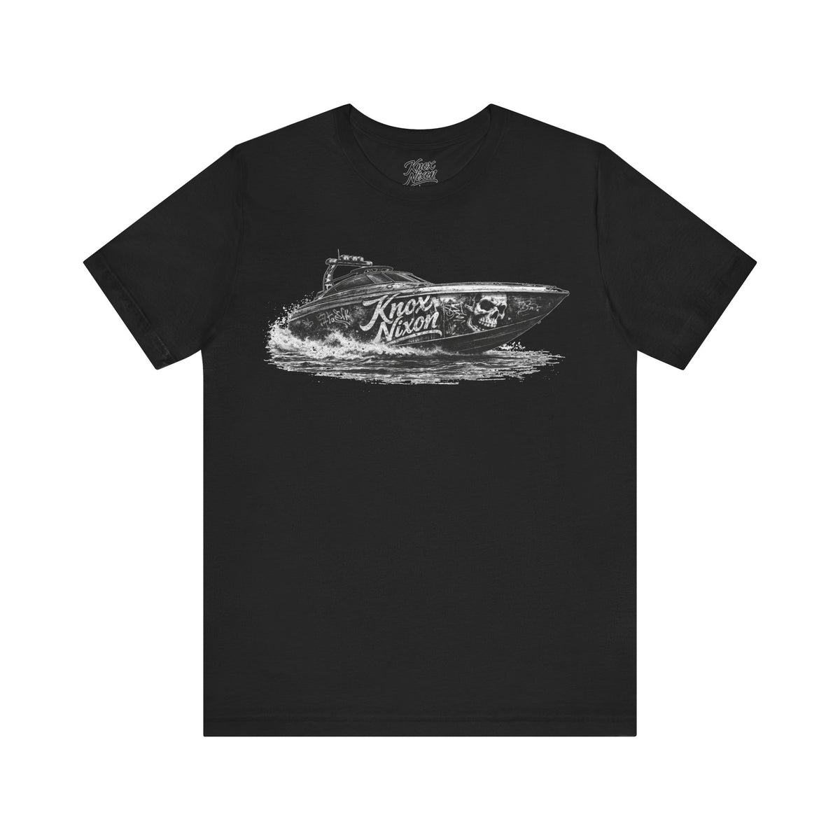 Knox Nixon Offshore Outlaw speedboat graphic T-shirt in black