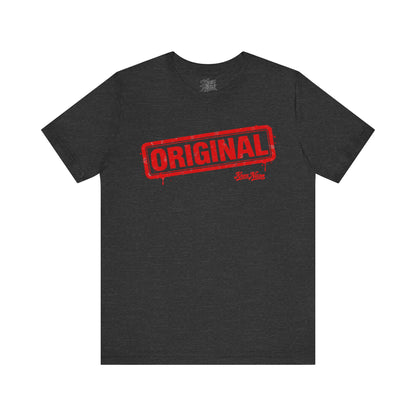 Knox Nixon ORIGINAL vintage red stamp graphic T-shirt in dark grey heather