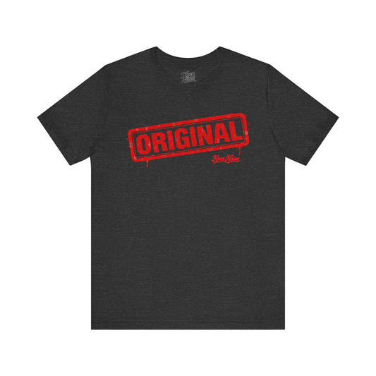 Knox Nixon ORIGINAL vintage red stamp graphic T-shirt in dark grey heather