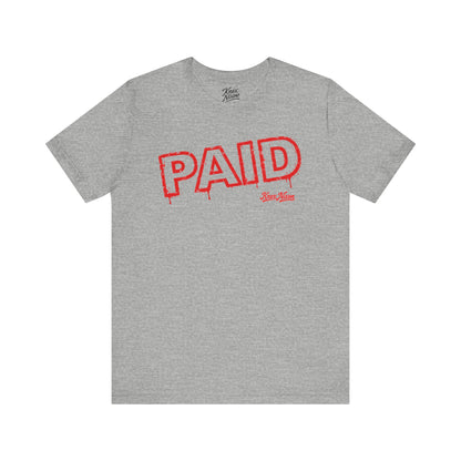 Knox Nixon PAID red stamp graphic T-shirt in athletic heather