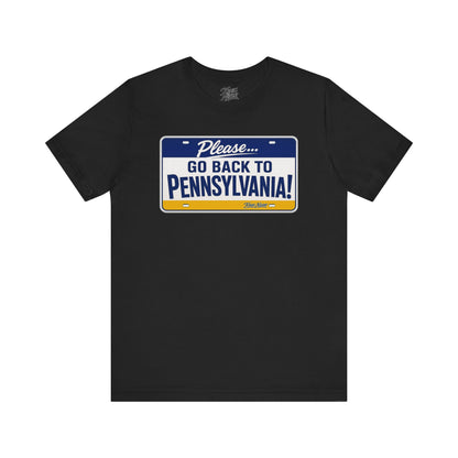 Knox Nixon Please Go Back To Pennsylvania Original Plate graphic T-shirt in black