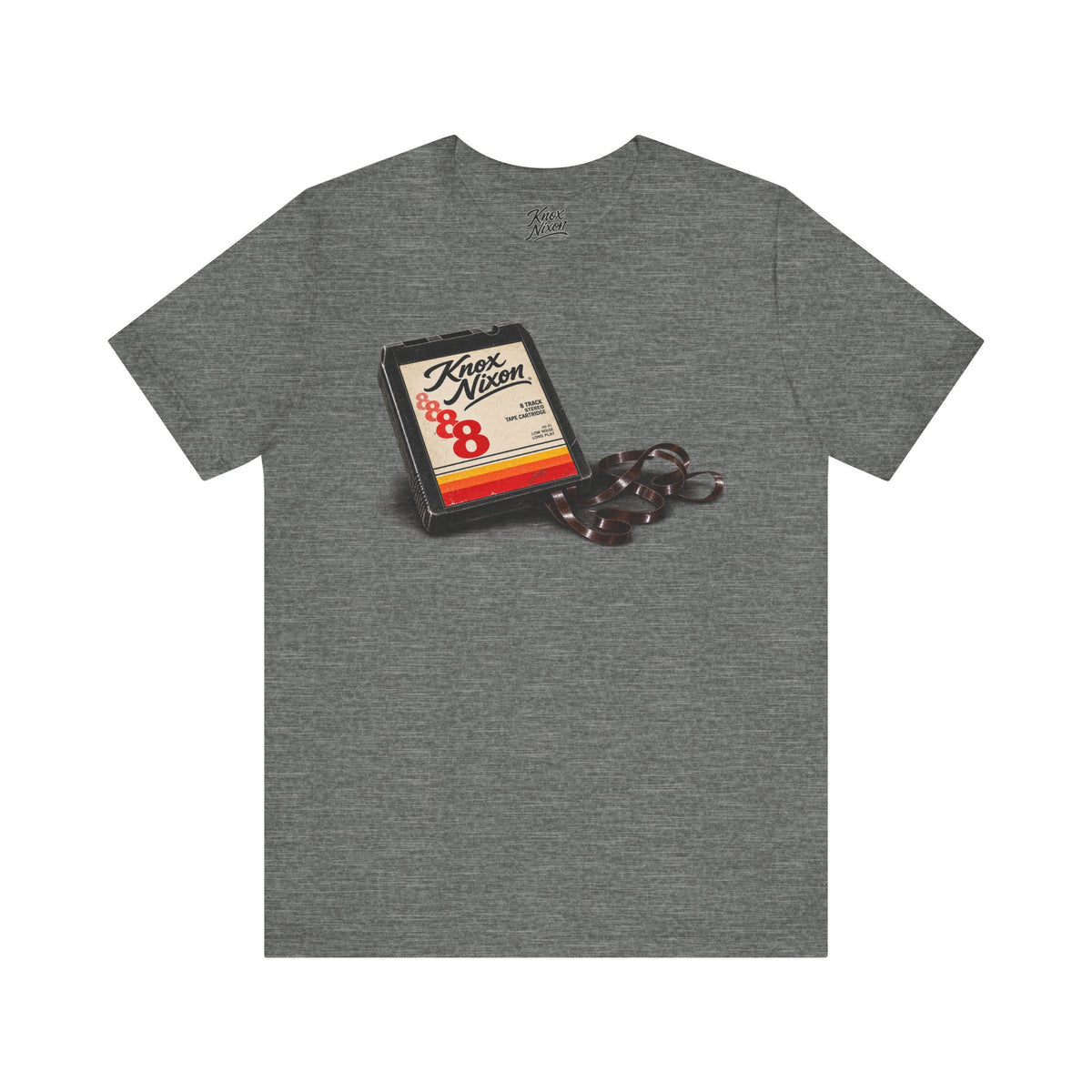 Knox Nixon Program 4 vintage 8-track graphic T-shirt in deep heather grey