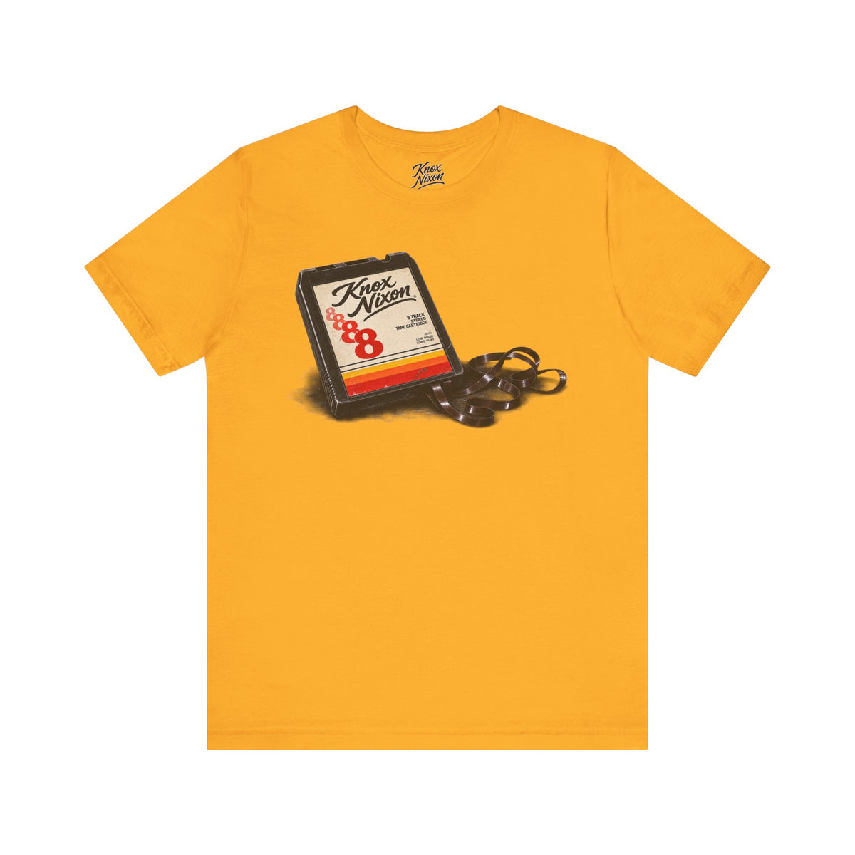 Knox Nixon Program 4 vintage 8-track graphic T-shirt in yellow gold