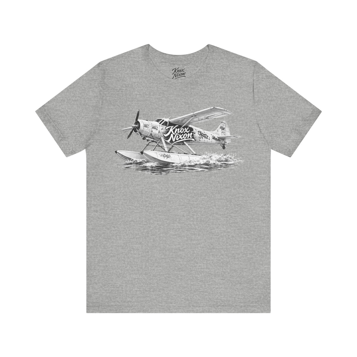 Knox Nixon Puddle Jumper vintage floatplane graphic T-shirt in athletic heather