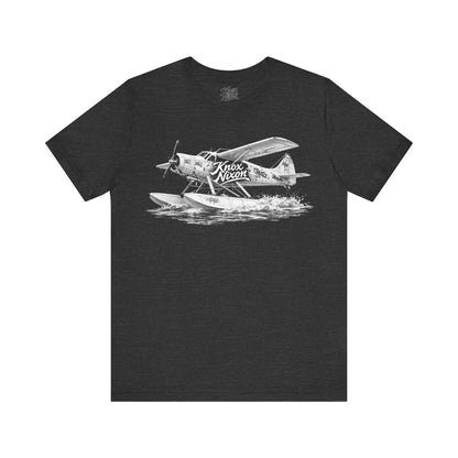 Knox Nixon Puddle Jumper vintage floatplane graphic T-shirt in dark grey heather
