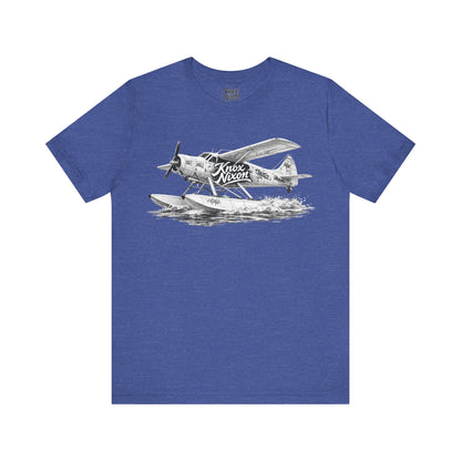 Knox Nixon Puddle Jumper vintage floatplane graphic T-shirt in heather true royal blue