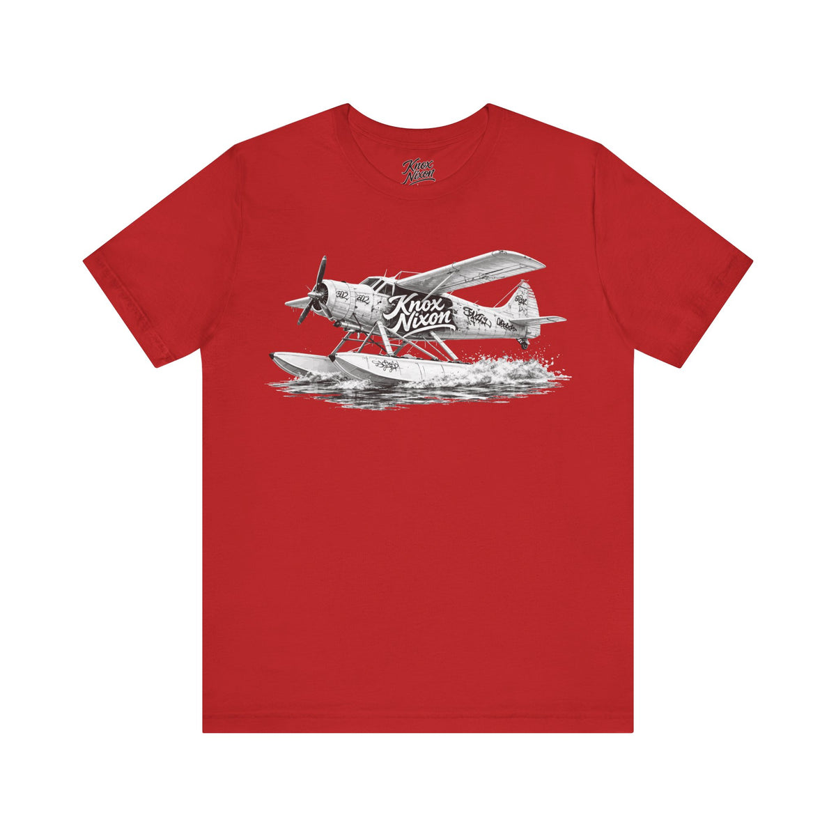 Knox Nixon Puddle Jumper vintage floatplane graphic T-shirt in red