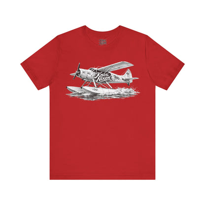 Knox Nixon Puddle Jumper vintage floatplane graphic T-shirt in red