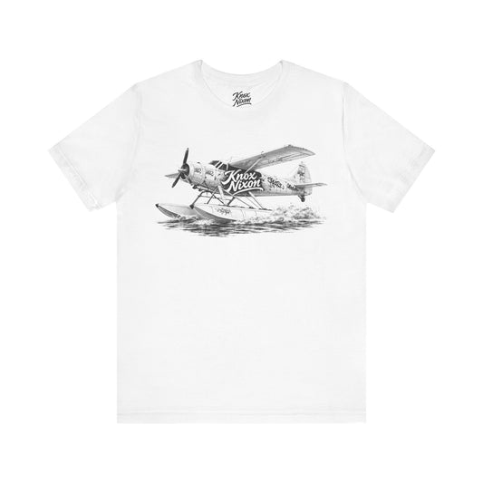 Knox Nixon Puddle Jumper vintage floatplane graphic T-shirt in white