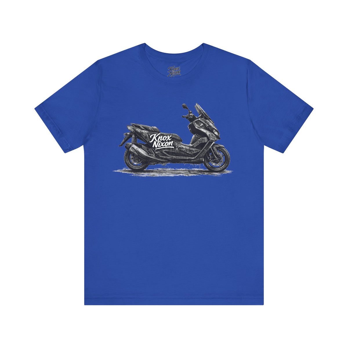 Knox Nixon Scoot Scoot distressed scooter graphic T-shirt in true royal blue