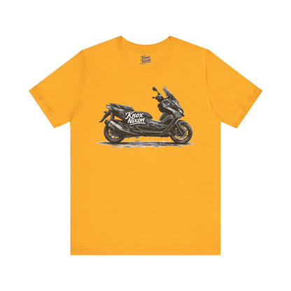 Knox Nixon Scoot Scoot distressed scooter graphic T-shirt in yellow gold