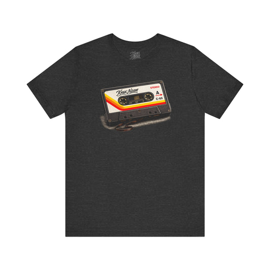 Knox Nixon SIDE A vintage cassette tape graphic T-shirt in dark grey heather