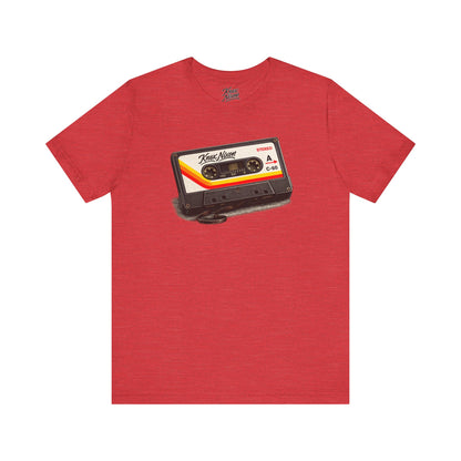 Knox Nixon SIDE A vintage cassette tape graphic T-shirt in heather red