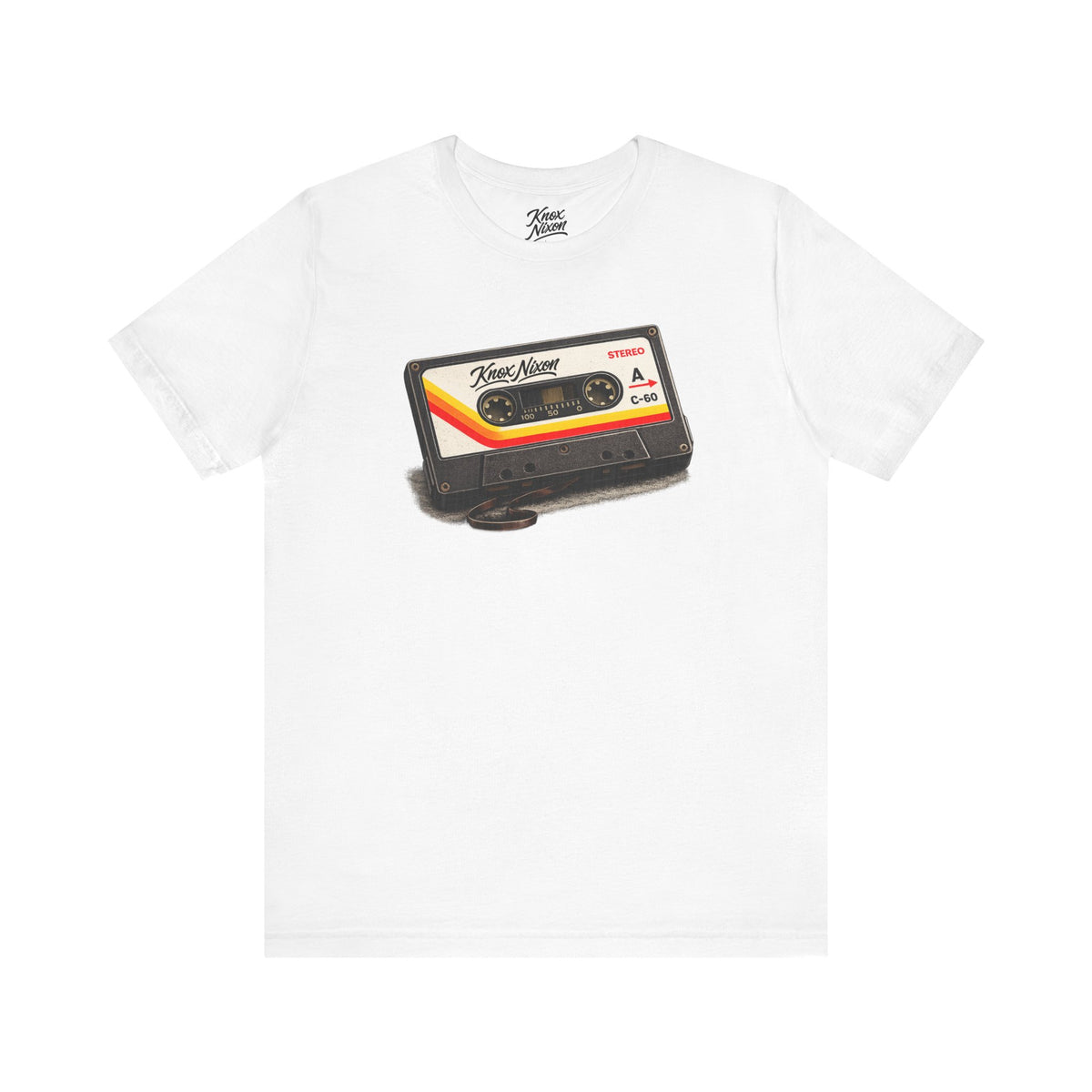 Knox Nixon SIDE A vintage cassette tape graphic T-shirt in white
