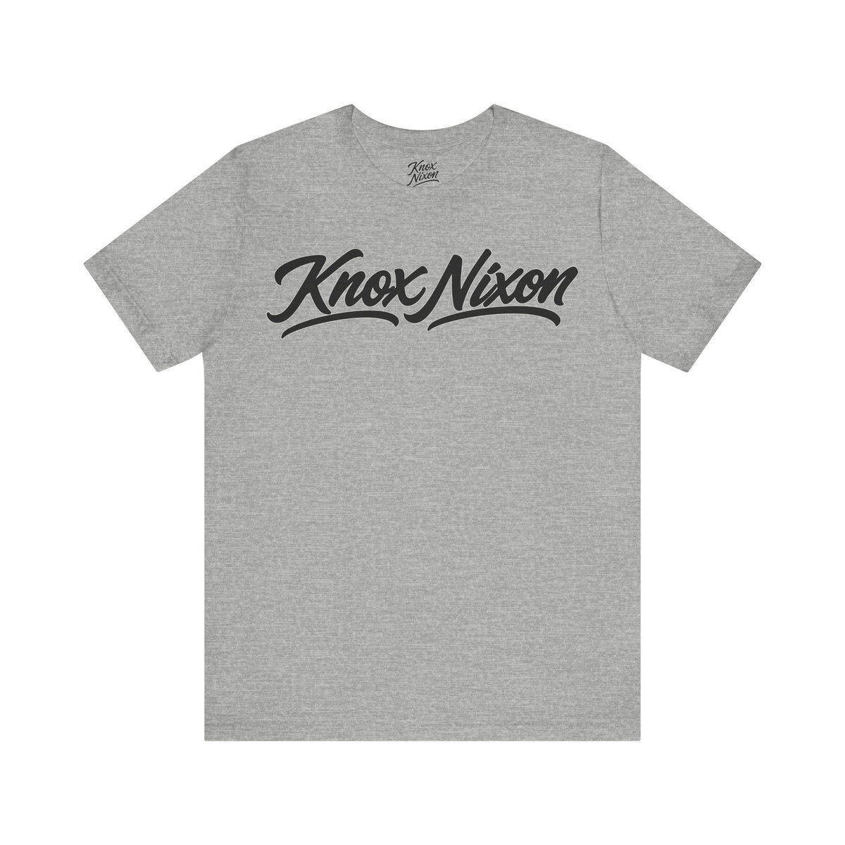 Knox Nixon Signature Script Dark logo graphic T-shirt in athletic heather