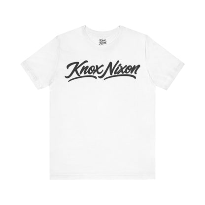 Knox Nixon Signature Script Dark logo graphic T-shirt in white