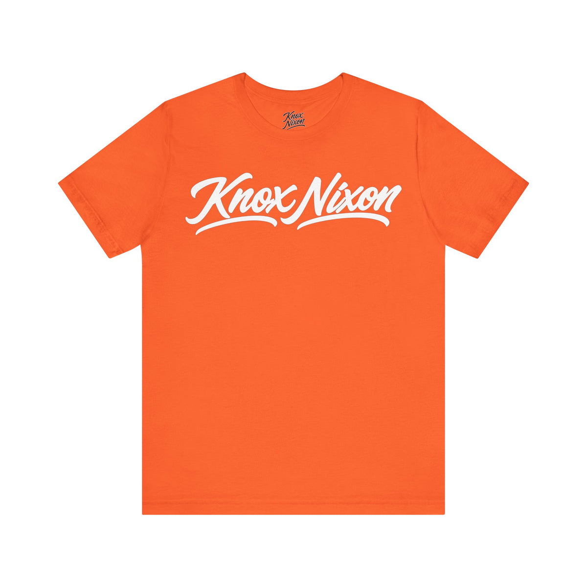 Knox Nixon Signature Script logo graphic T-shirt in orange
