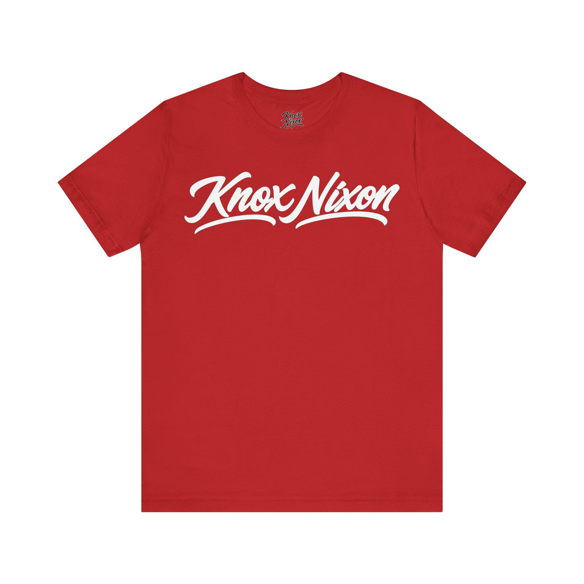 Knox Nixon Signature Script logo graphic T-shirt in red